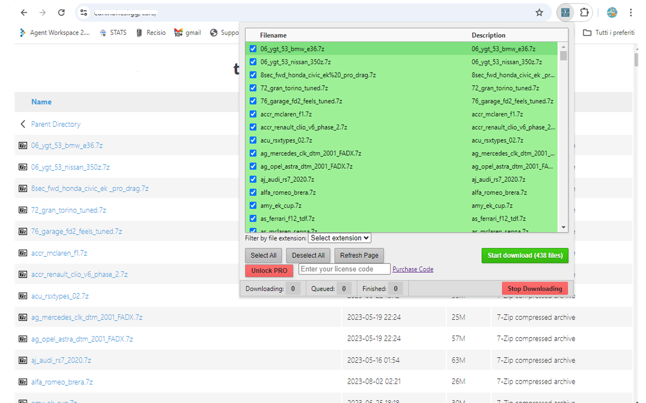 All Links Downloader Browser Extension screenshot